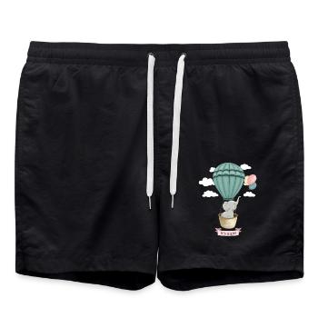 Baby Elefant mit Spruch: Es ist ein Mädchen - Badeshorts - Schwarz - Vorne - AI Model Male 185 light (185cm)