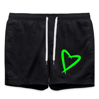 Herz Liebe Design - Badeshorts - Schwarz - Vorne - AI Model Male 185 light (185cm)