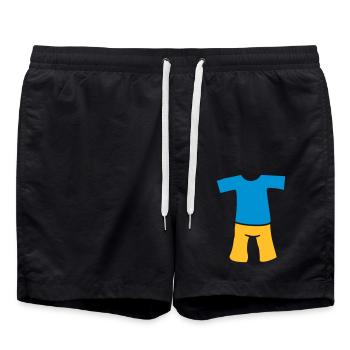 kleidung heiss t shirt oberteil kleidung hose anzi - Badeshorts - Schwarz - Vorne - AI Model Male 185 light (185cm)
