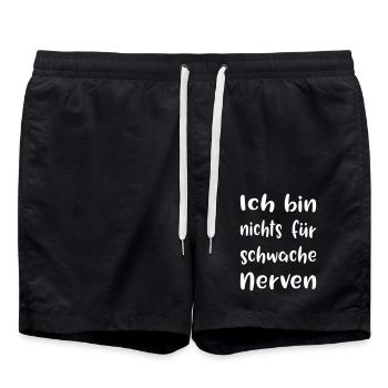 Ich bin nichts für schwache Nerven - Badeshorts - Schwarz - Vorne - AI Model Male 185 light (185cm)