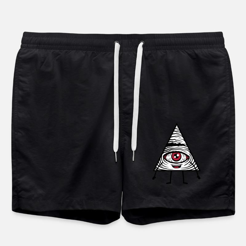 Comic Figure Eye - Swim Trunks - black