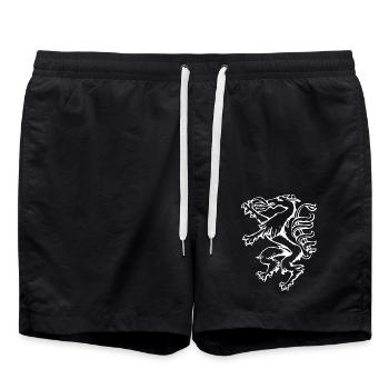 Steirischer Panther LineArt – Stolz der Steiermark - Badeshorts - Schwarz - Vorne - AI Model Male 185 light (185cm)
