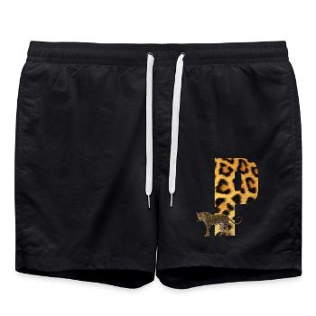 leopard p - Badeshorts - Schwarz - Vorne - AI Model Male 185 light (185cm)
