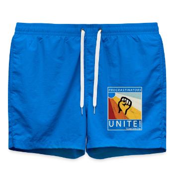 Procrastinators Unite Tomorrow Lazy His Gift - Swim Trunks - cobalt blue - Front