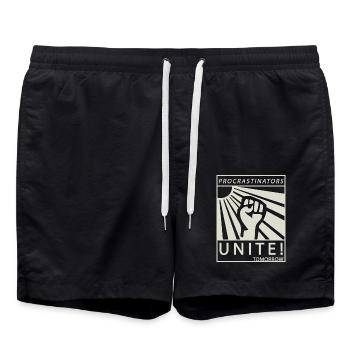 Procrastinators Unite Tomorrow Chillen Geschenk - Badeshorts - Schwarz - Vorne - AI Model Male 185 light (185cm)