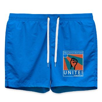 Procrastinators Unite Tomorrow Lazy His Gift - Swim Trunks - cobalt blue - Front