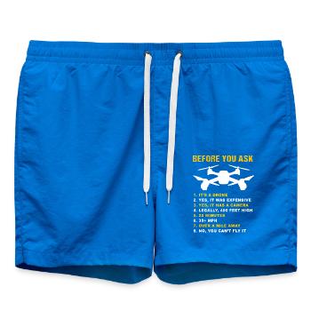 Drone FAQ Quadrocopter Drone Flying Drones - Swim Trunks - cobalt blue - Front