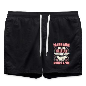 Marraine et Filleule Un Lien Pour La Vie - Short de bain - noir - Devant - AI Model Male 185 light (185cm)
