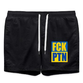 Fck ptn - Badeshorts - Schwarz - Vorne - AI Model Male 185 light (185cm)