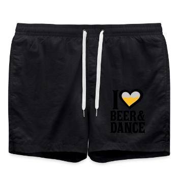 Love Beer and Dance - Badeshorts - Schwarz - Vorne - AI Model Male 185 light (185cm)