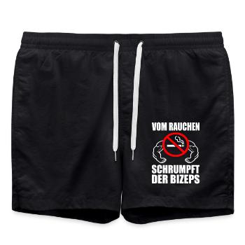 Vom rauchen schrumpft der bizeps - Badeshorts - Schwarz - Vorne - AI Model Male 185 light (185cm)
