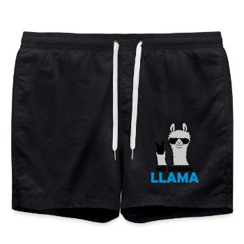 Quote No Drama Llama - Swim Trunks - black - Front - AI Model Male 185 light (185cm)
