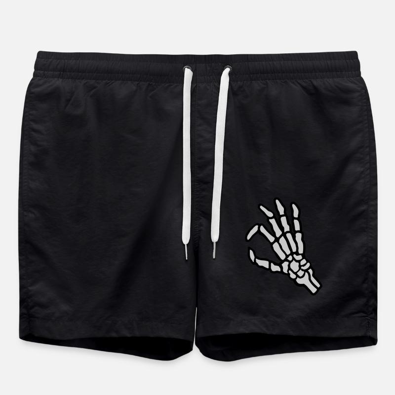 Skeleton hole look in gesture - Swim Trunks - black