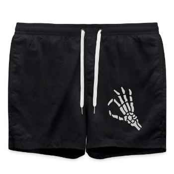 Hand Gesture Skeleton Hole - Swim Trunks - black - Front - AI Model Male 185 light (185cm)