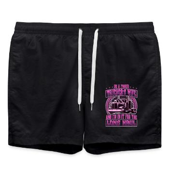 Truck Driver - Swim Trunks - black - Front - AI Model Male 185 light (185cm)