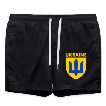 Ukraine - Badeshorts - Schwarz - Vorne - AI Model Male 185 light (185cm)