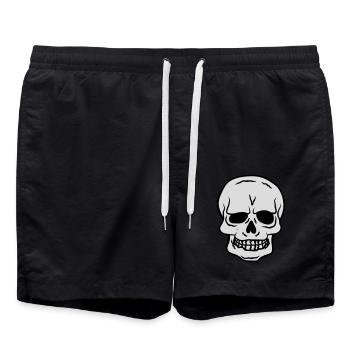 Horror Halloween Totenkopf Design - Badeshorts - Schwarz - Vorne - AI Model Male 185 light (185cm)