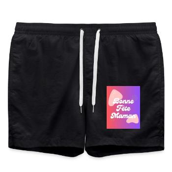 MAMAN,FÊTE DES MÈRES,BONNE FÊTE MAMAN - Short de bain - noir - Devant - AI Model Male 185 light (185cm)