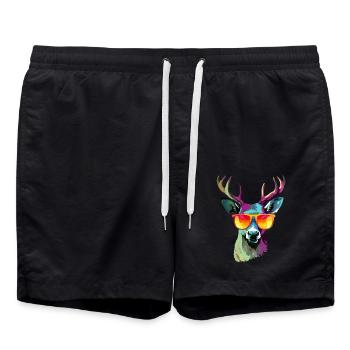 Jack le cerf à lunettes - Short de bain - noir - Devant - AI Model Male 185 light (185cm)