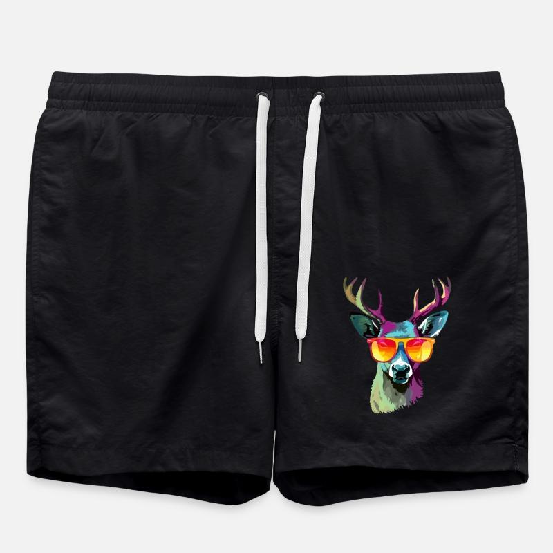 Jack das bebrillte Reh - Badeshorts - Schwarz