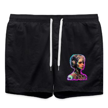 Abstrakte Frau - Badeshorts - Schwarz - Vorne - AI Model Male 185 light (185cm)