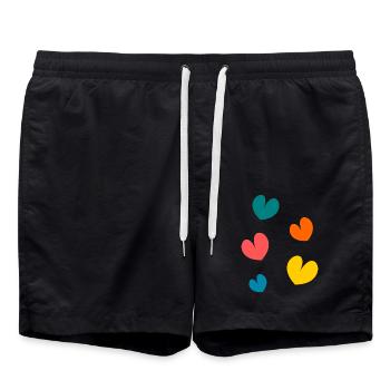 SAINT VALENTINE. bachelorette party. I LOVE YOU. I LOVE YOU. LOVE - Swim Trunks - black - Front - AI Model Male 185 light (185cm)