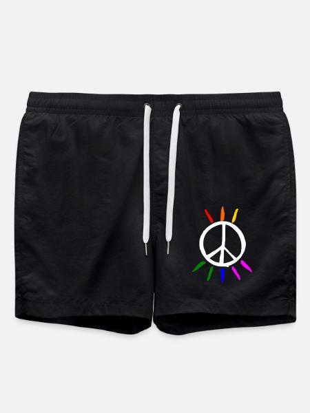 Peace - Swim Trunks - black