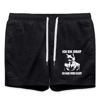 Ich Bin Jurist Ich Habe Immer Recht - Badeshorts - Schwarz - Vorne - AI Model Male 185 light (185cm)