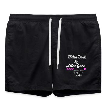 Vielen Dank & Alles Gute Arbeit Kollegin Freundin - Badeshorts - Schwarz - Vorne - AI Model Male 185 light (185cm)