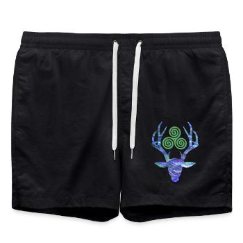 Tête de cerf avec Triskele E 103 - Short de bain - noir - Devant - AI Model Male 185 light (185cm)
