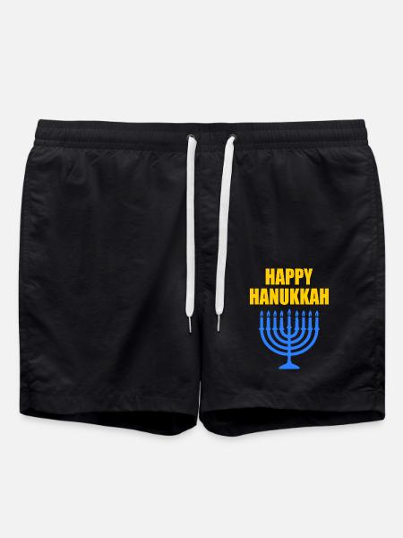 HAPPY HANUKKAH - Swim Trunks - black