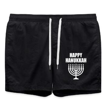 HAPPY HANUKKAH - Short de bain - noir - Devant - AI Model Male 185 light (185cm)