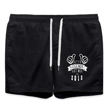 Légende 2018 Authentic 2018 Vintage Bursdag - Short de bain - noir - Devant - AI Model Male 185 light (185cm)