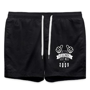 Legend 2009 Authentic 2009 Vintage Bursdag - Badeshorts - Schwarz - Vorne - AI Model Male 185 light (185cm)
