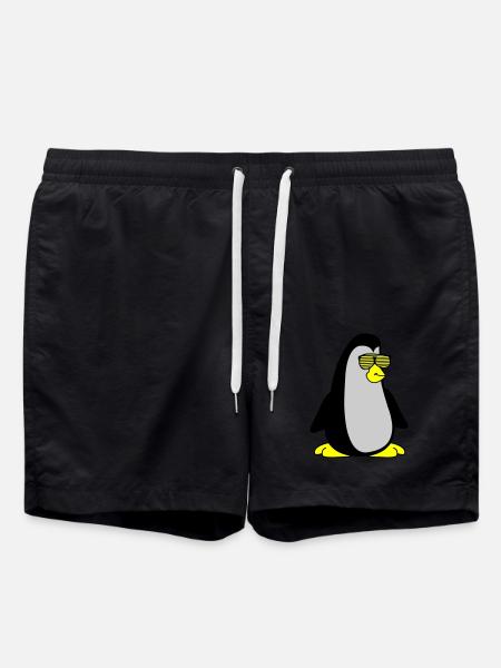 Cool Penguin 002 - Swim Trunks - black