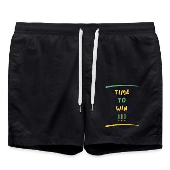 TIME TO WIN - Badeshorts - Schwarz - Vorne - AI Model Male 185 light (185cm)