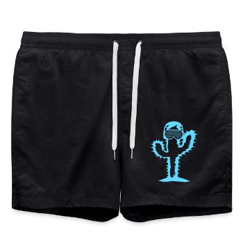 DJ Cactus Désert Plante Cactus Épines Fête Fun - Short de bain - noir - Devant - AI Model Male 185 light (185cm)