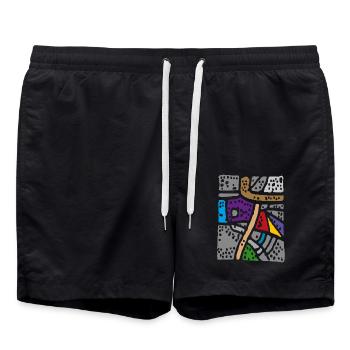 Farben Abstrakt - Teppich - Badeshorts - Schwarz - Vorne - AI Model Male 185 light (185cm)