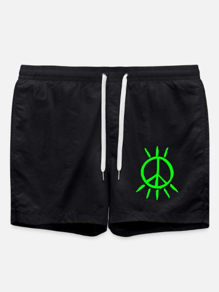 Peace Peace Sign - Swim Trunks - black