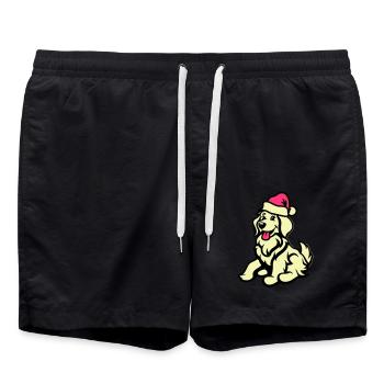 Dog Comic Animal Christmas - Swim Trunks - black - Front - AI Model Male 185 light (185cm)