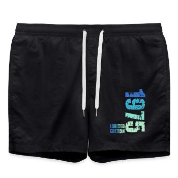 50e anniversaire Né en 1975 - Short de bain - noir - Devant - AI Model Male 185 light (185cm)