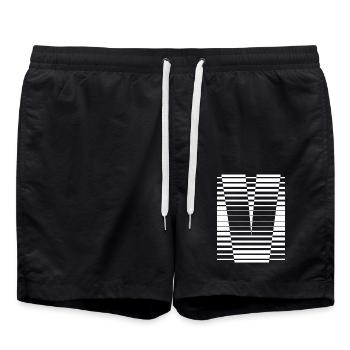 INITIAL V - Swim Trunks - black - Front - AI Model Male 185 light (185cm)