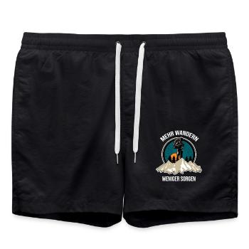 Plus de randonnée, moins de soucis - Passionné de plein air - Short de bain - noir - Devant - AI Model Male 185 light (185cm)