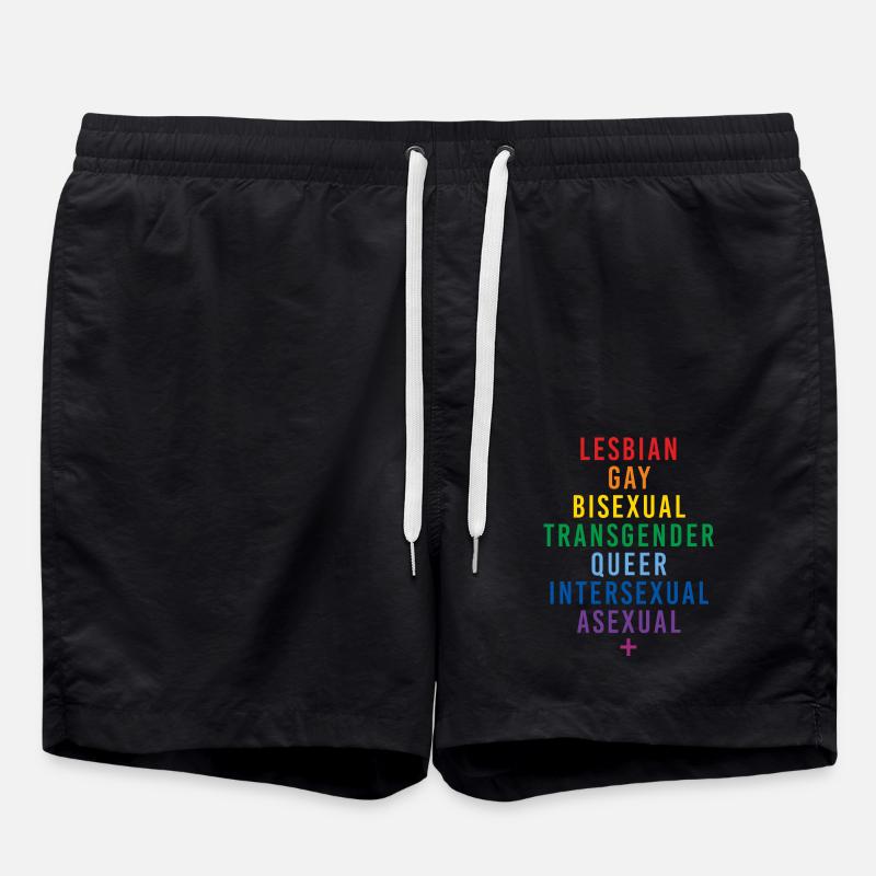 Sexe du drapeau arc-en-ciel LGBTQIA+ - Short de bain - noir