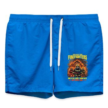 Que Dieu bénisse les pompiers Conception héroïque - Short de bain - cobalt blue - Devant