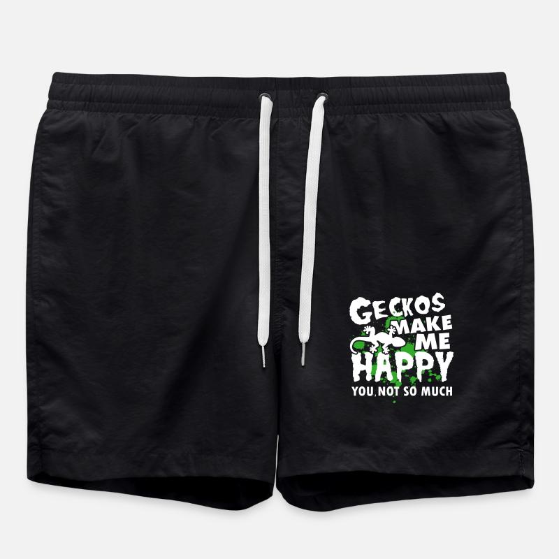 Geckos Make Me Happy - Swim Trunks - black