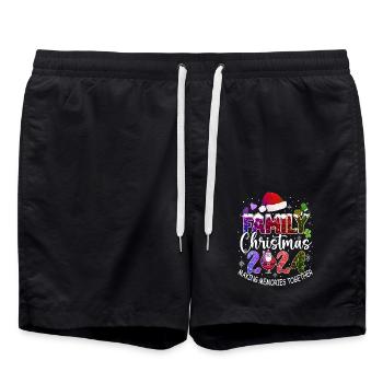 Christmas tape background movie holiday design - Swim Trunks - black - Front - AI Model Male 185 light (185cm)