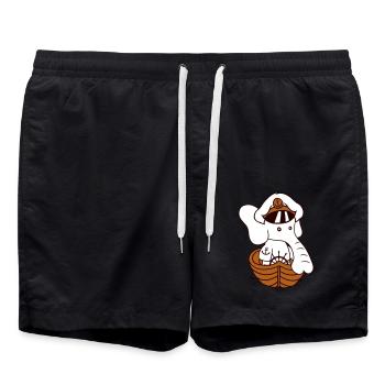 Lustiger kleiner Elefant Boot Kapitän Süß Niedlich - Badeshorts - Schwarz - Vorne - AI Model Male 185 light (185cm)