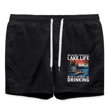 Pure détente au bord du lac - Short de bain - noir - Devant - AI Model Male 185 light (185cm)