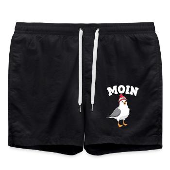 Darts Dart Moin Möwe - Badeshorts - Schwarz - Vorne - AI Model Male 185 light (185cm)